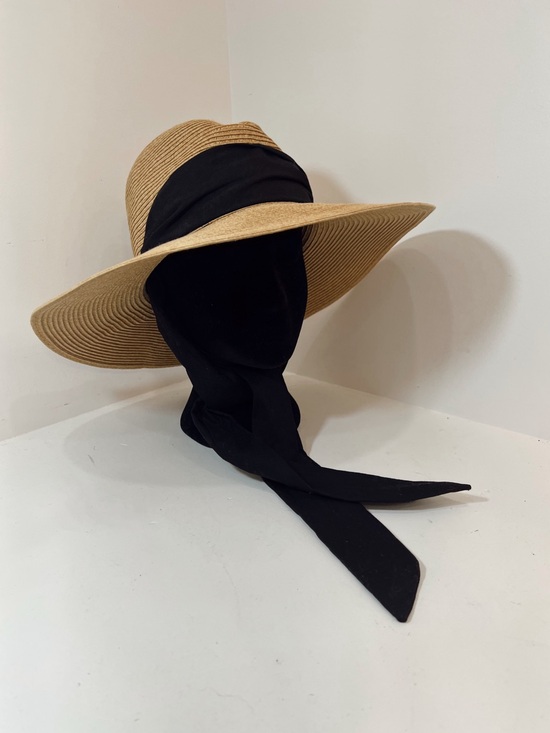 Scala Wide Brim Straw Sun Hat With Scarf main image 6